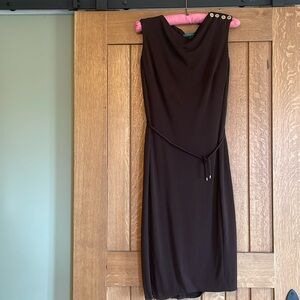 Lauren Ralph Lauren Chocolate Brown Midi Dress like New!